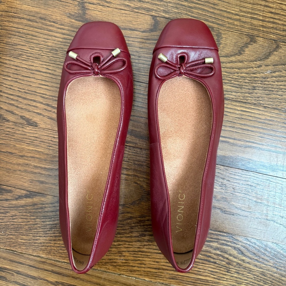 Vionic Shoes Klara Ballet Flat - 9.5M - Syrah Leather